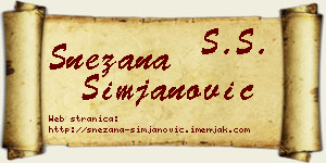 Snežana Simjanović vizit kartica